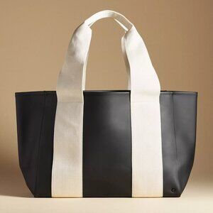 STATE Wellington Cabana Tote Black and Cream - Good Condition